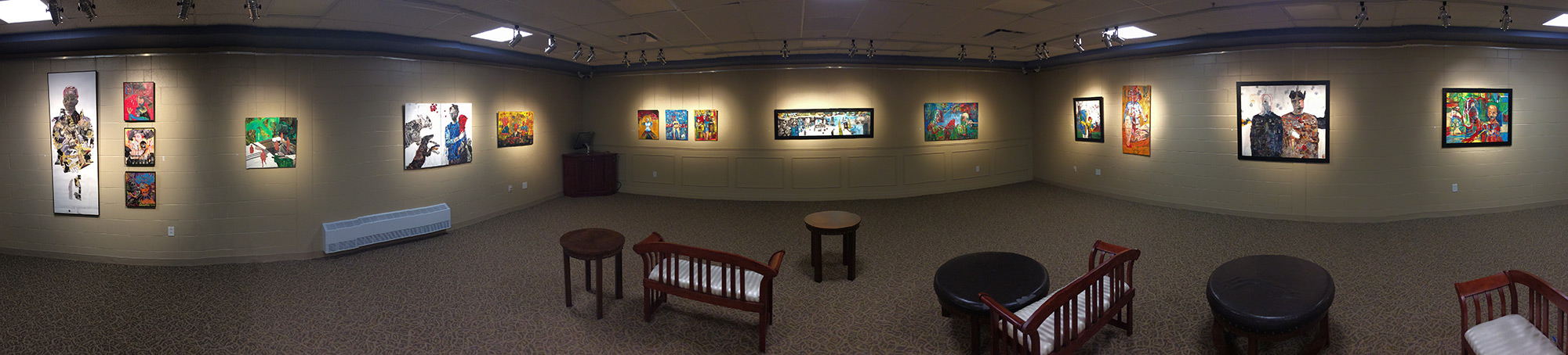 Vue d'ensemble de l'expo Déraisonance au Centre Samuel de Champlain